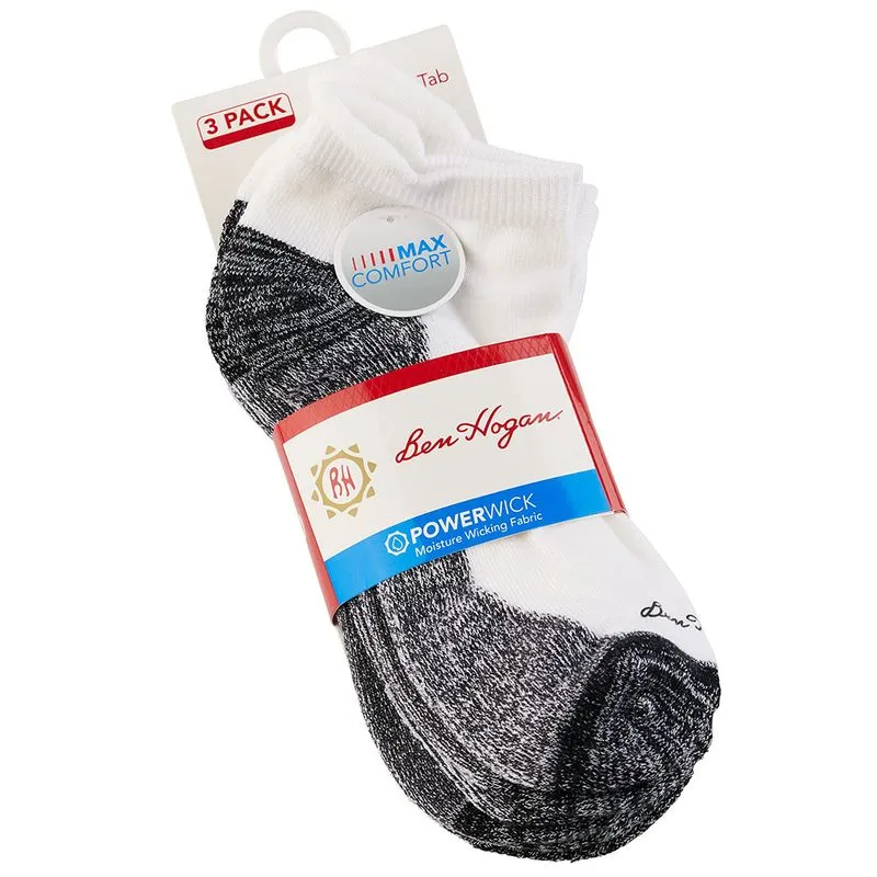 Ben Hogan Low Cut Tab Contrast Sole Socks - 3 Pack