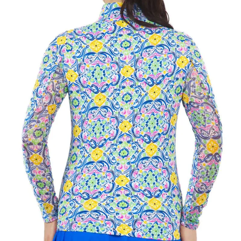 IBKUL Women's Nora Print Long Sleeve Mock Neck Top - Image 2