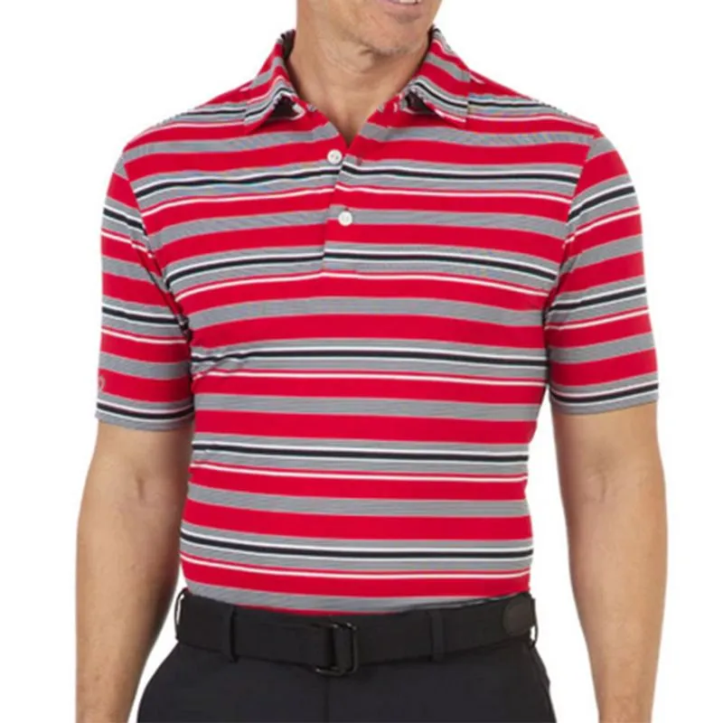 IBKUL Men's Coastal Stripe Polo - Modern Fit