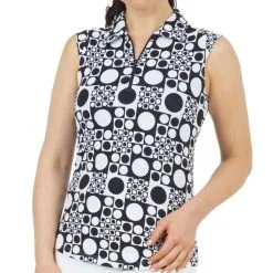IBKUL Women's Elise Print Sleeveless Polo