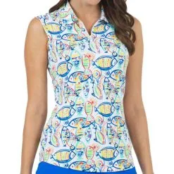 IBKUL Women&apos;s Sleeveless Polo - Izzy Print